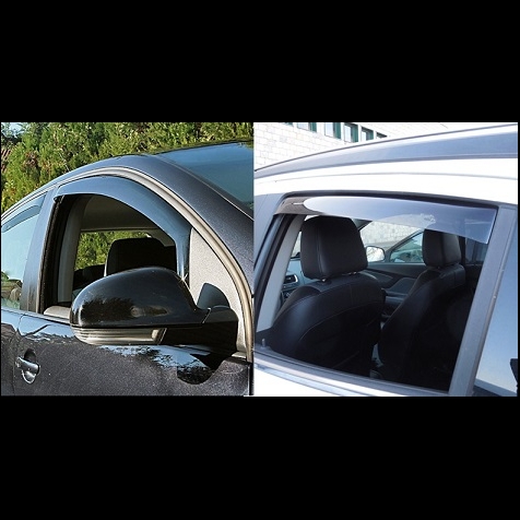 Wind deflectors for front and rear doors