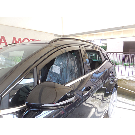 Wind deflectors for front and rear doors