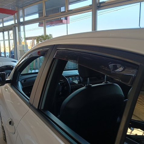Wind deflectors for front and rear doors